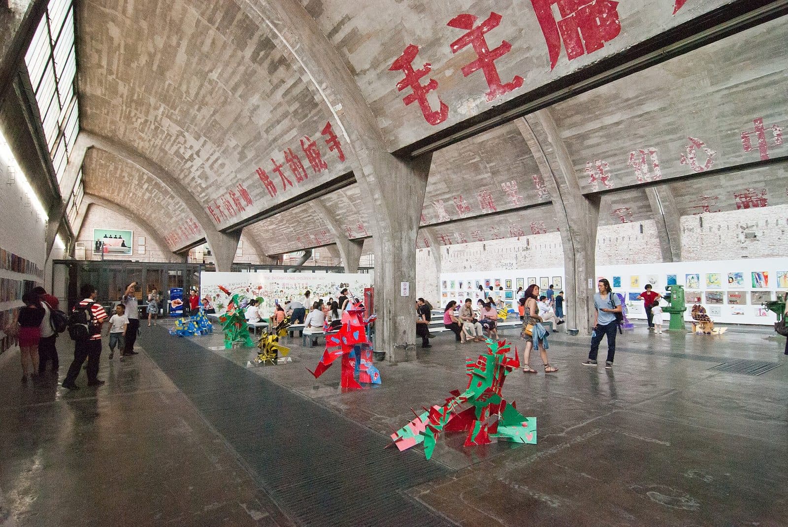 Contemporary exhibition inside a gallery at Beijing 798 Art District