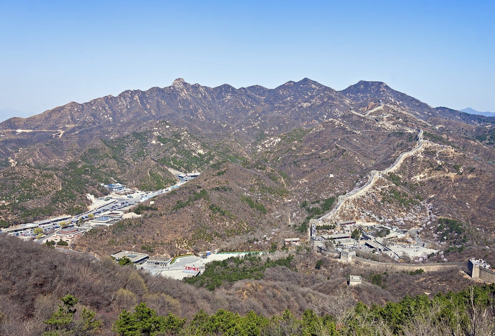 Mountain landscape viewed from Badaling Great Wall in Beijing