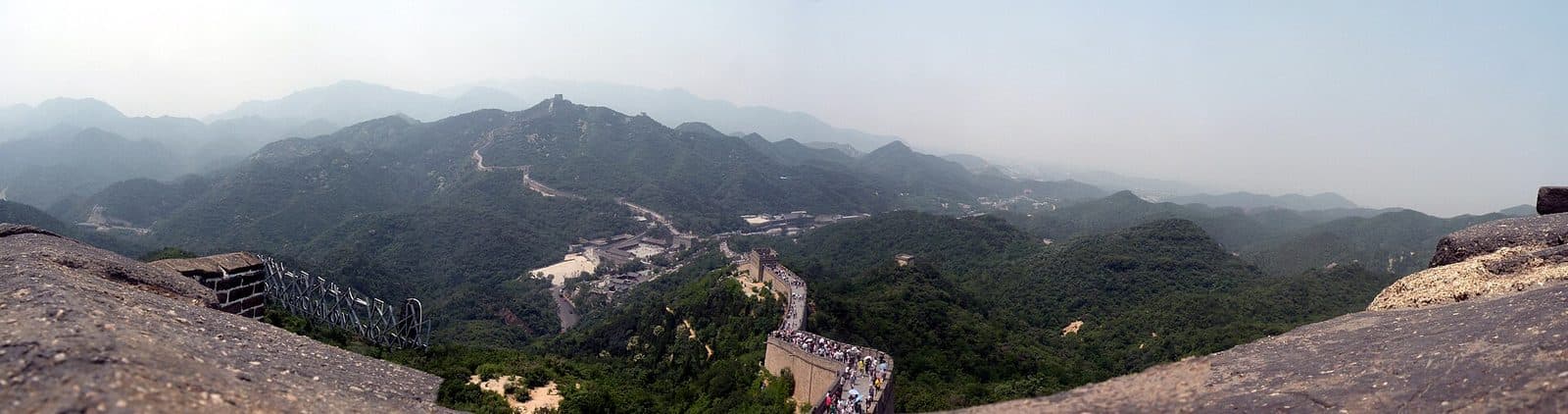 Panoramic view along the restored Badaling Great Wall near Beijing