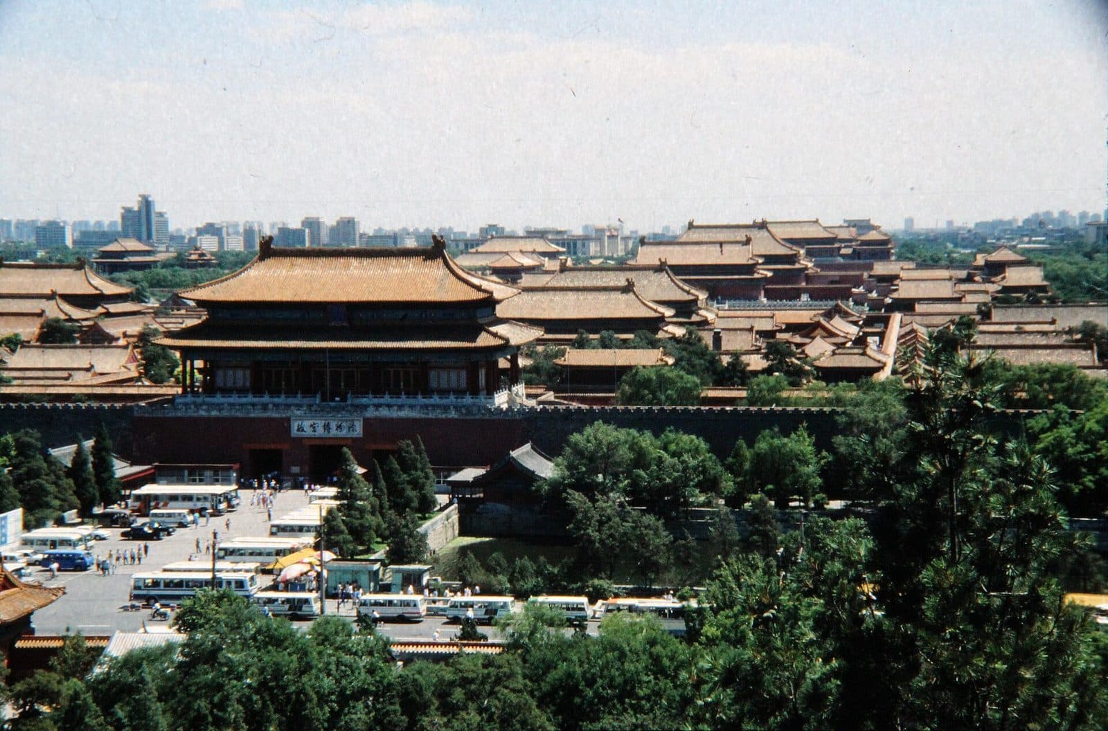 Forbidden City rooftops viewed south from Jingshan Park Beijing