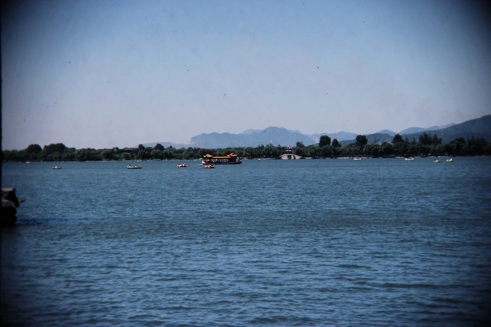 Wide view across Kunming Lake at Beijing's Summer Palace