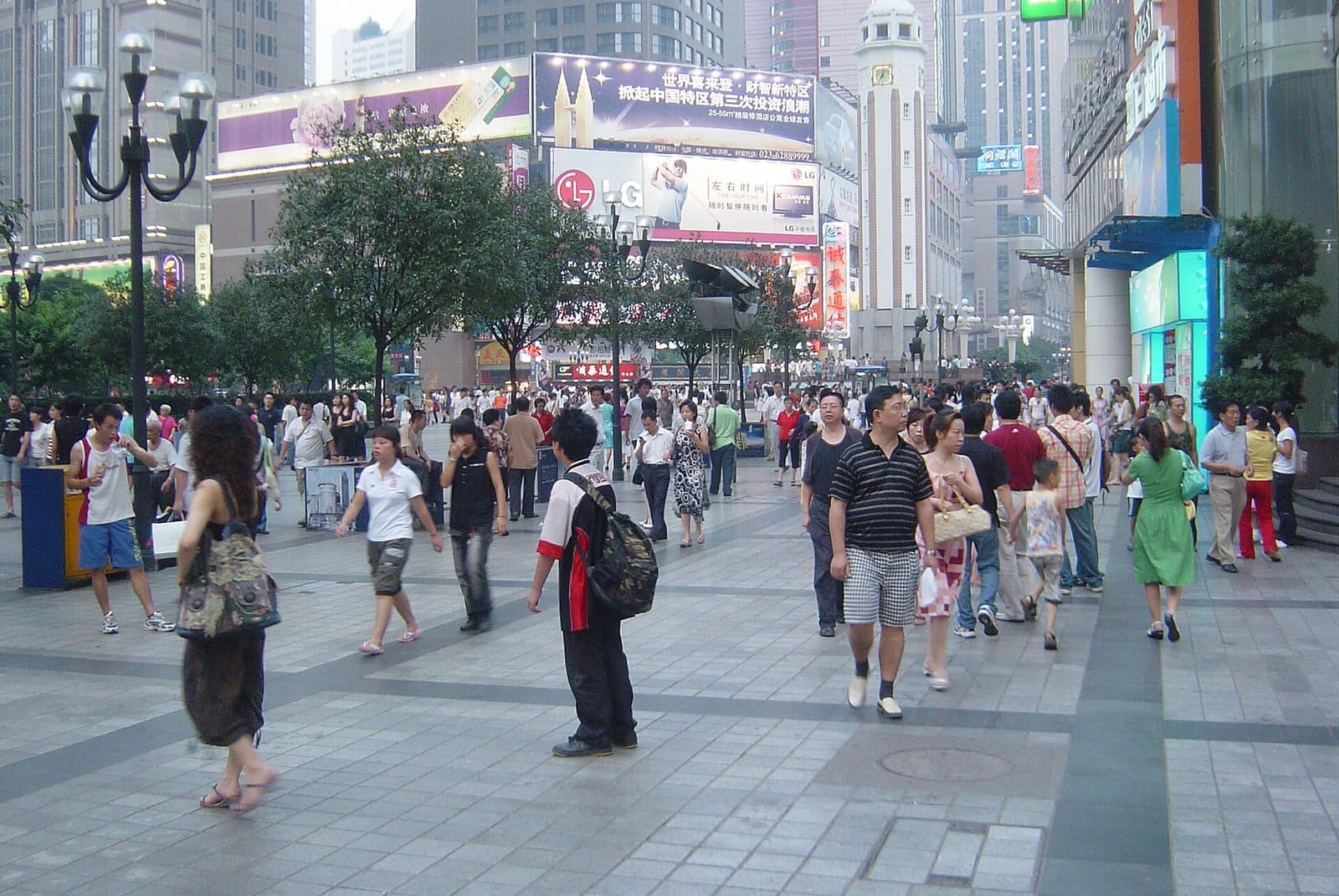 Liberation Monument and the Jiefangbei pedestrian district — view 1