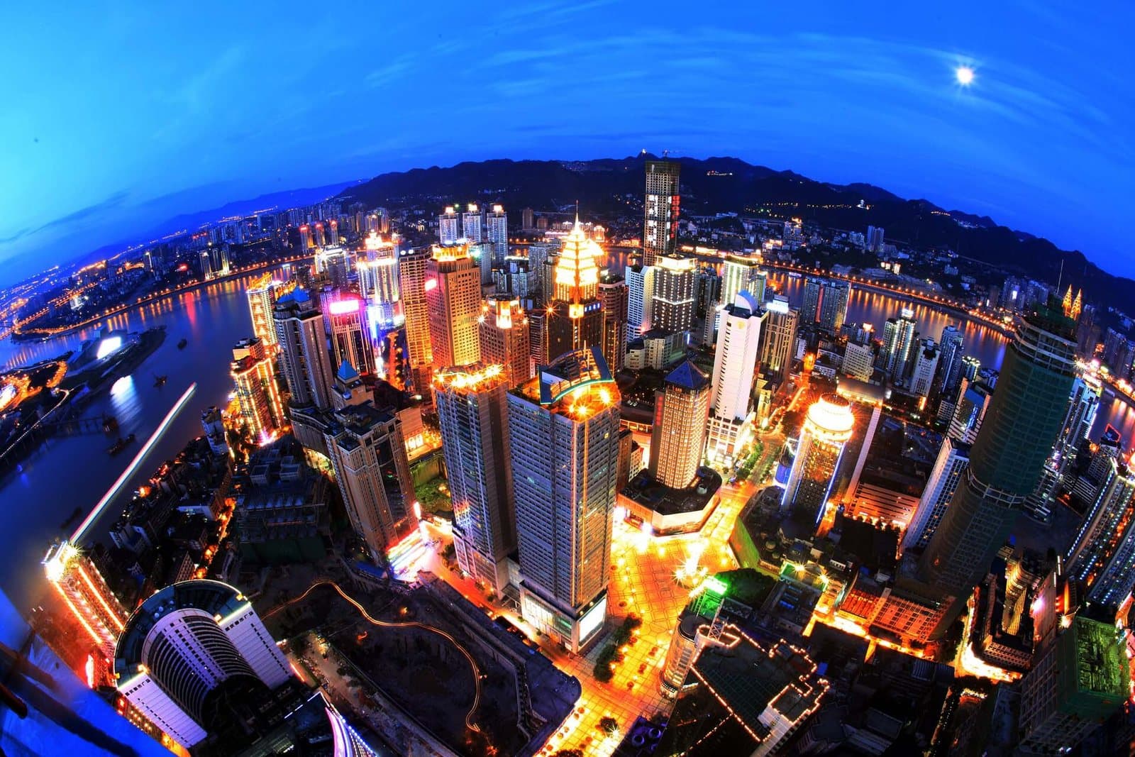 Chongqing skyline viewed from Nanshan — view 1