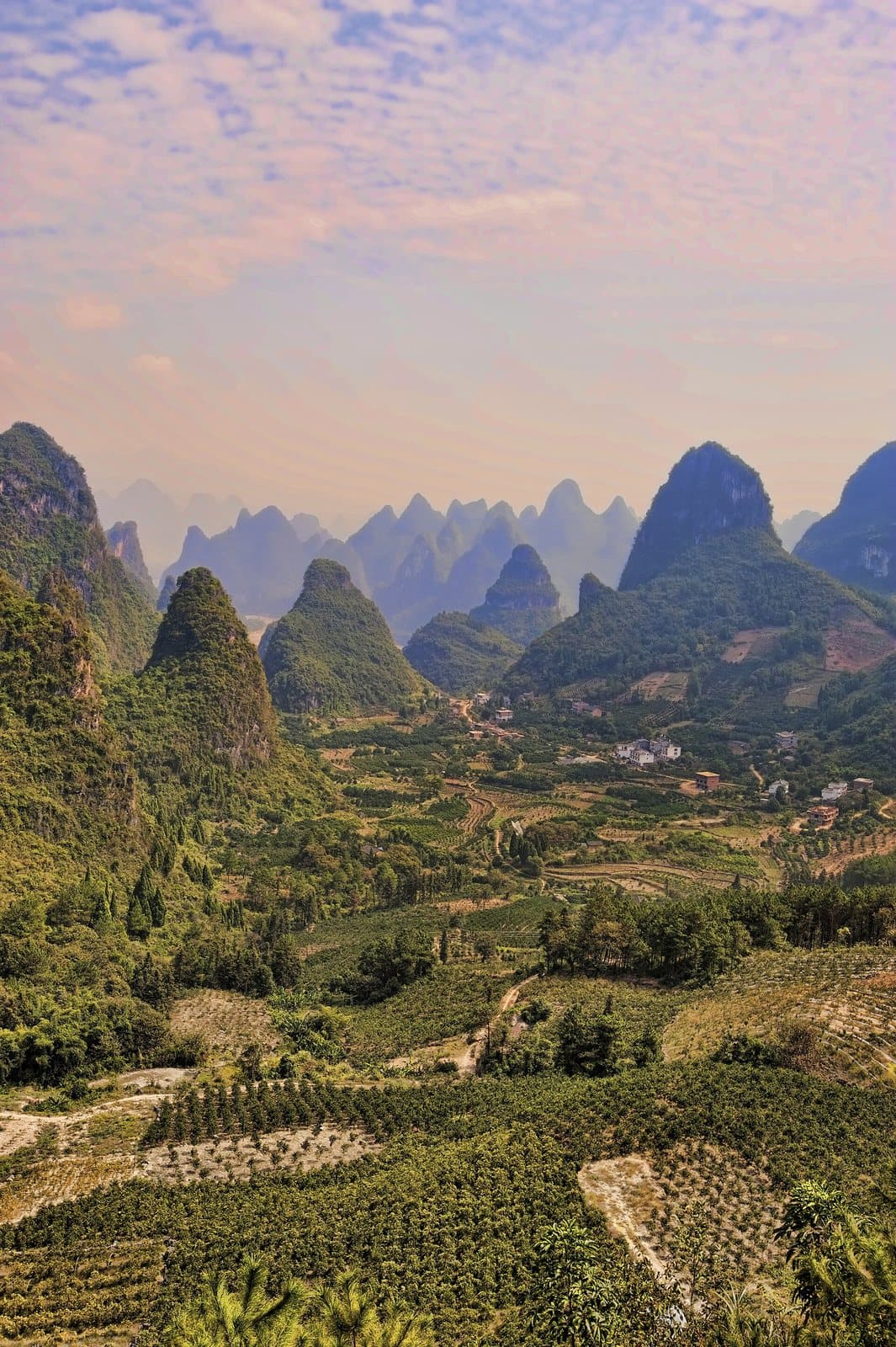 Karst landscape and town scenery around Yangshuo — view 3