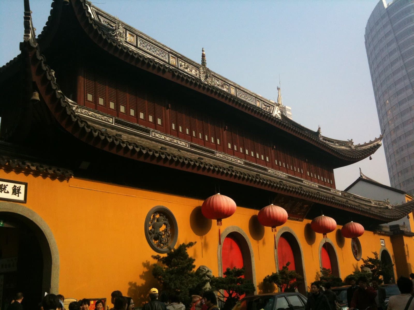Traditional halls at Shanghai's Jade Buddha Temple — view 1