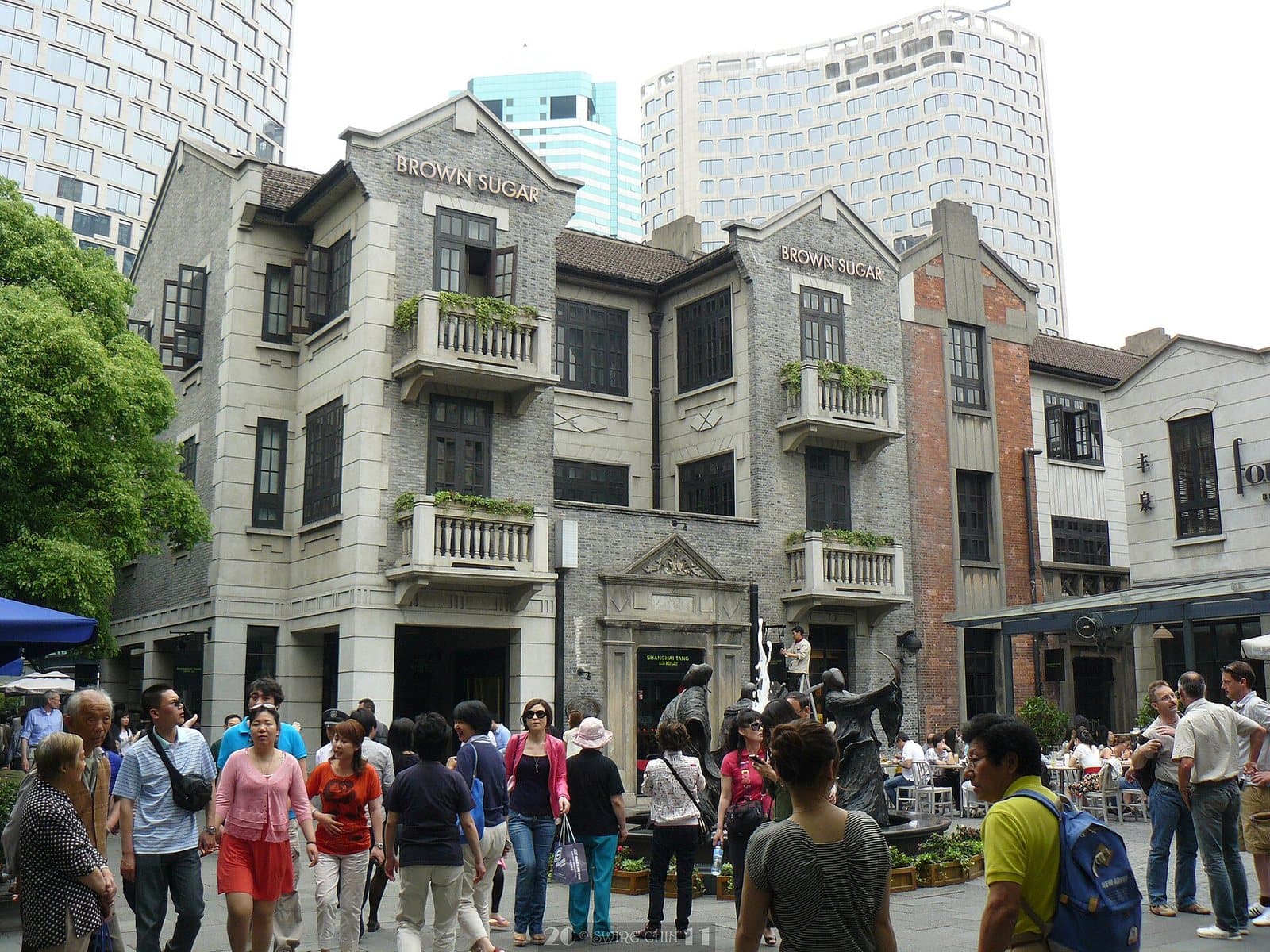 Restored shikumen buildings and pedestrian lanes in Xintiandi — view 1