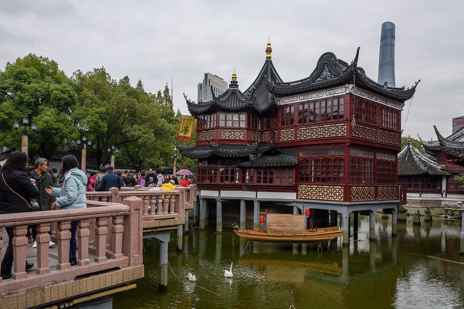 Traditional pavilions and ponds inside Shanghai's Yu Garden — view 2