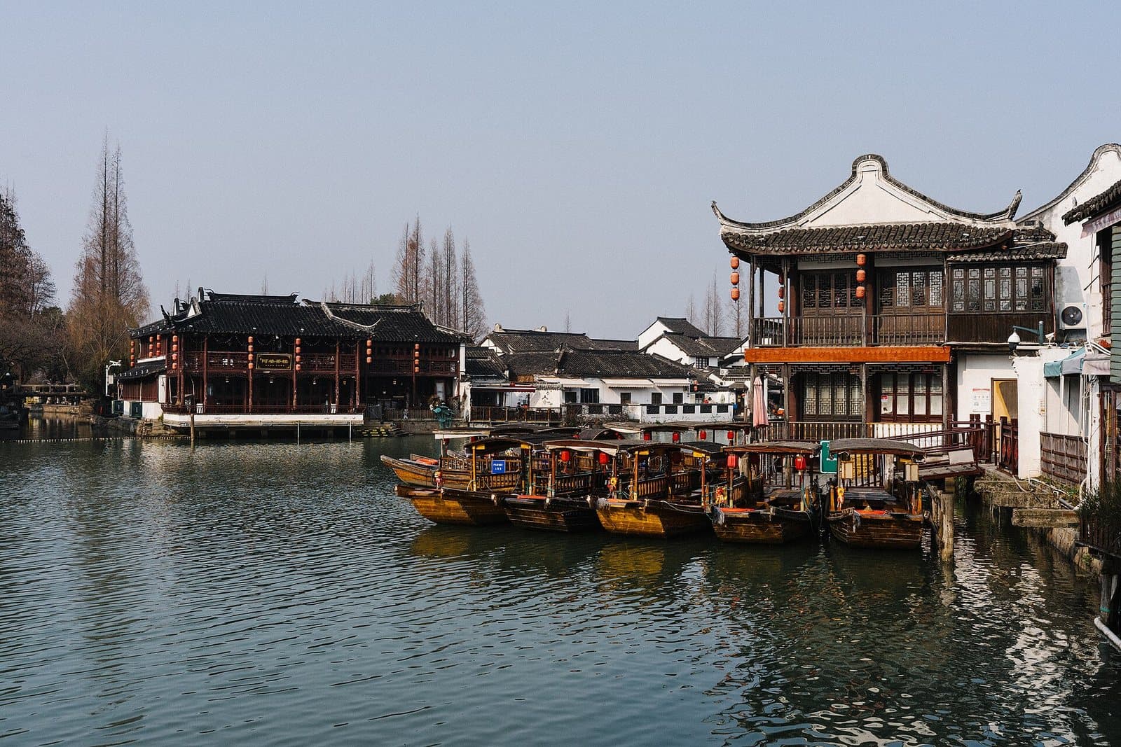 Canals, bridges and historic lanes in Zhujiajiao Water Town — view 3