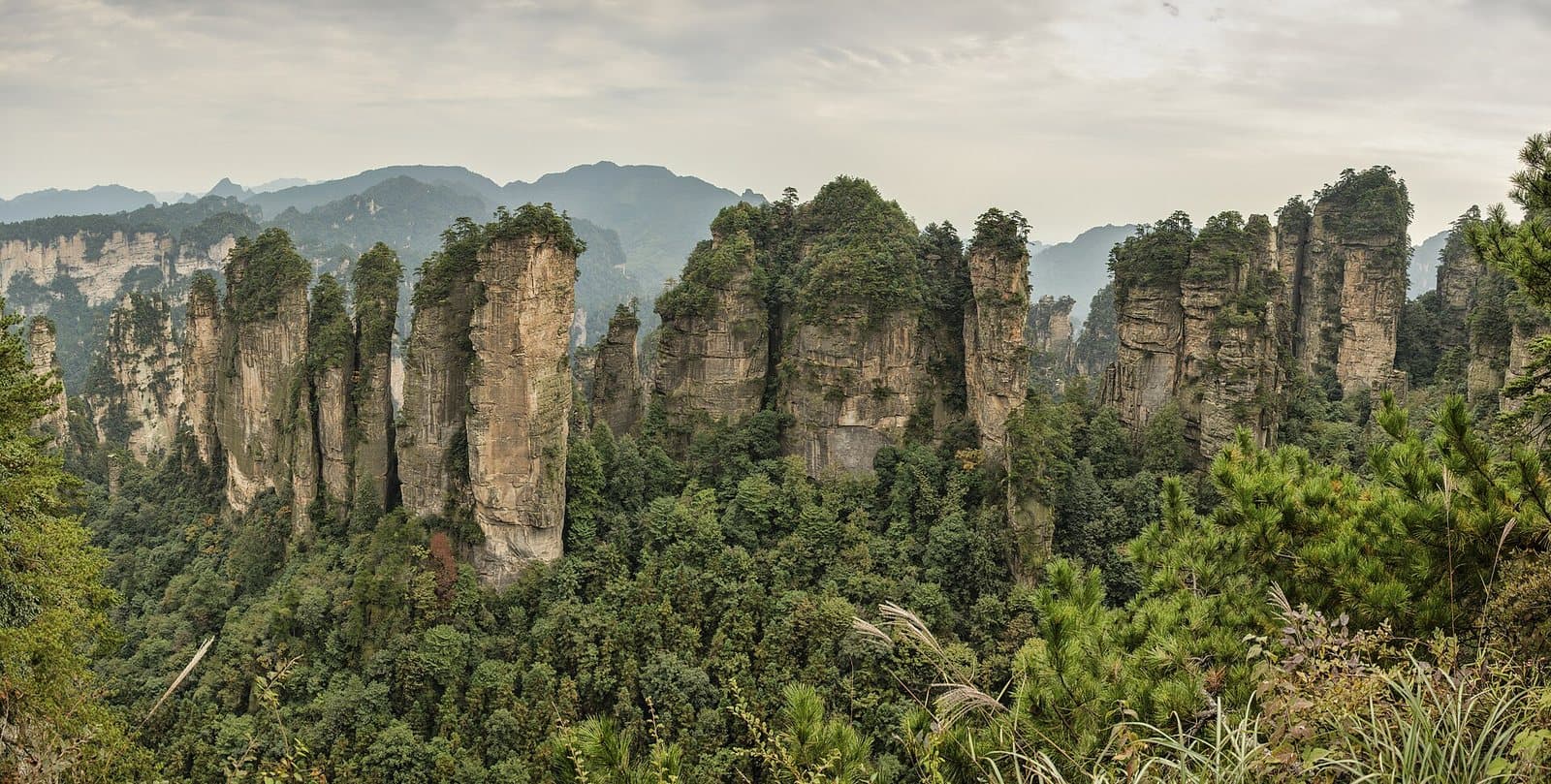 Mountain viewpoints at Huangshi Village in Zhangjiajie — view 1