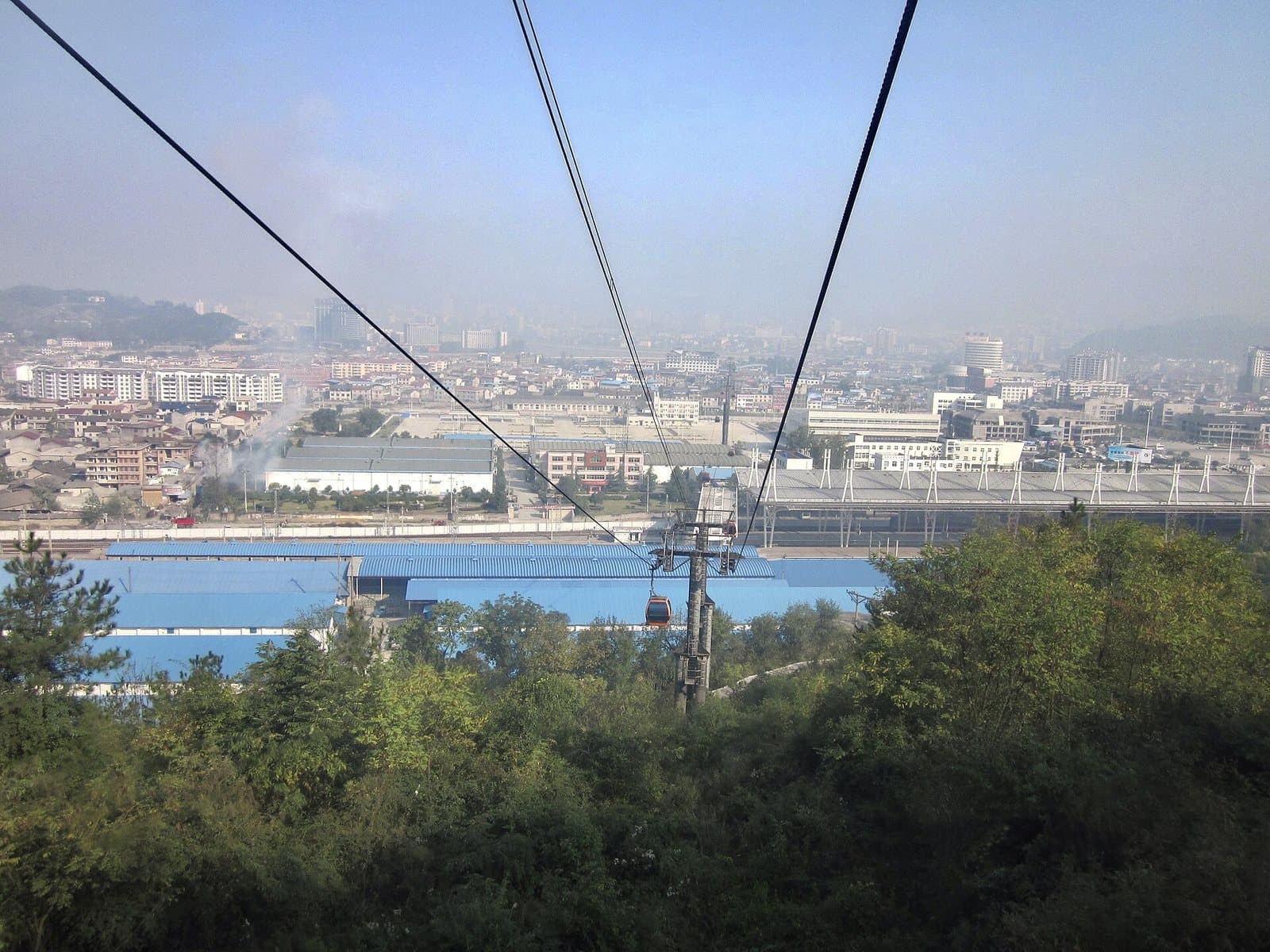 Cliff roads, walkways and mountain views on Tianmen Mountain — view 1