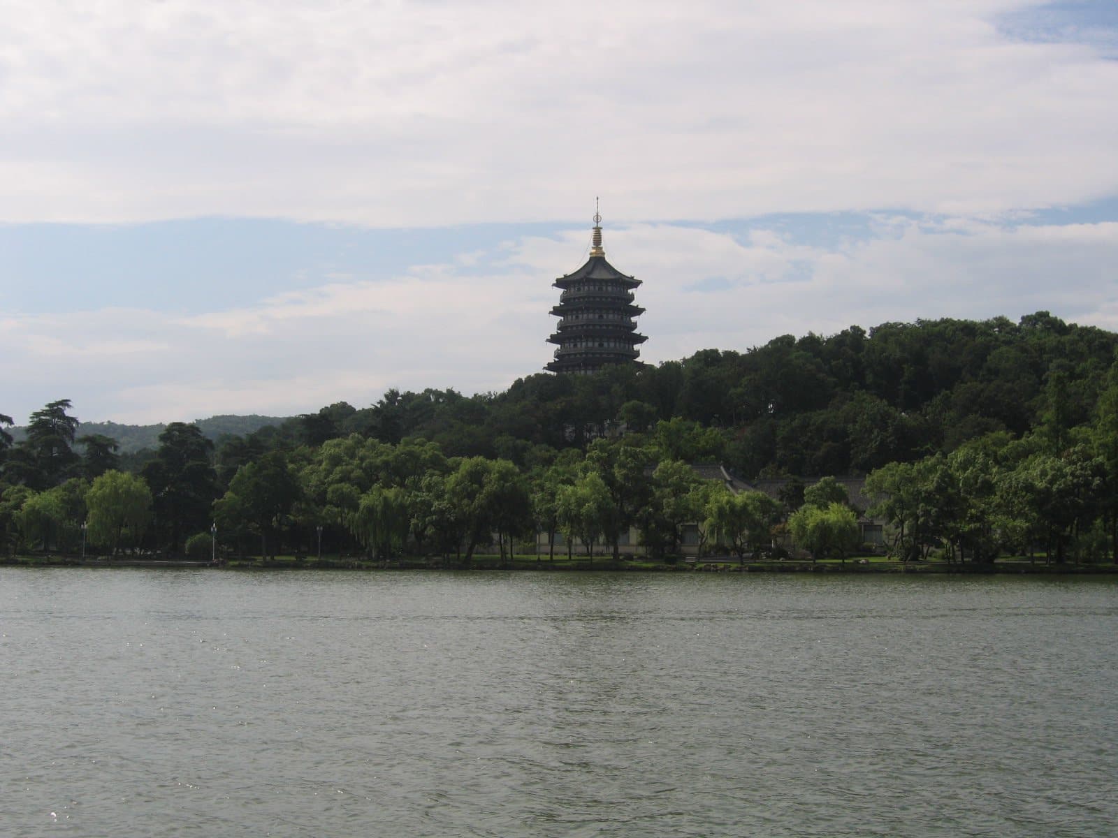 Leifeng Pagoda above West Lake in Hangzhou — view 1
