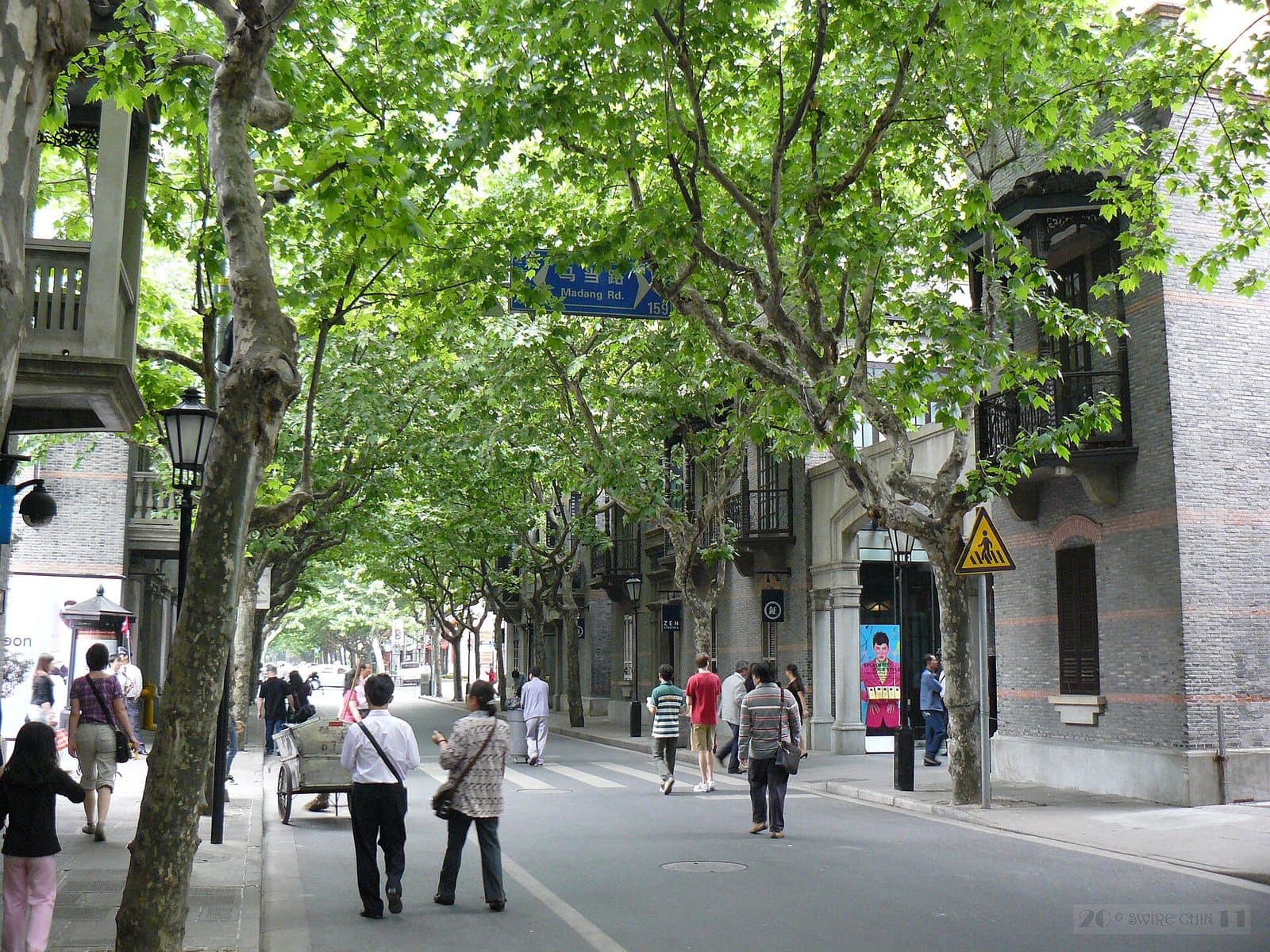 Restored shikumen buildings and pedestrian lanes in Xintiandi — view 2