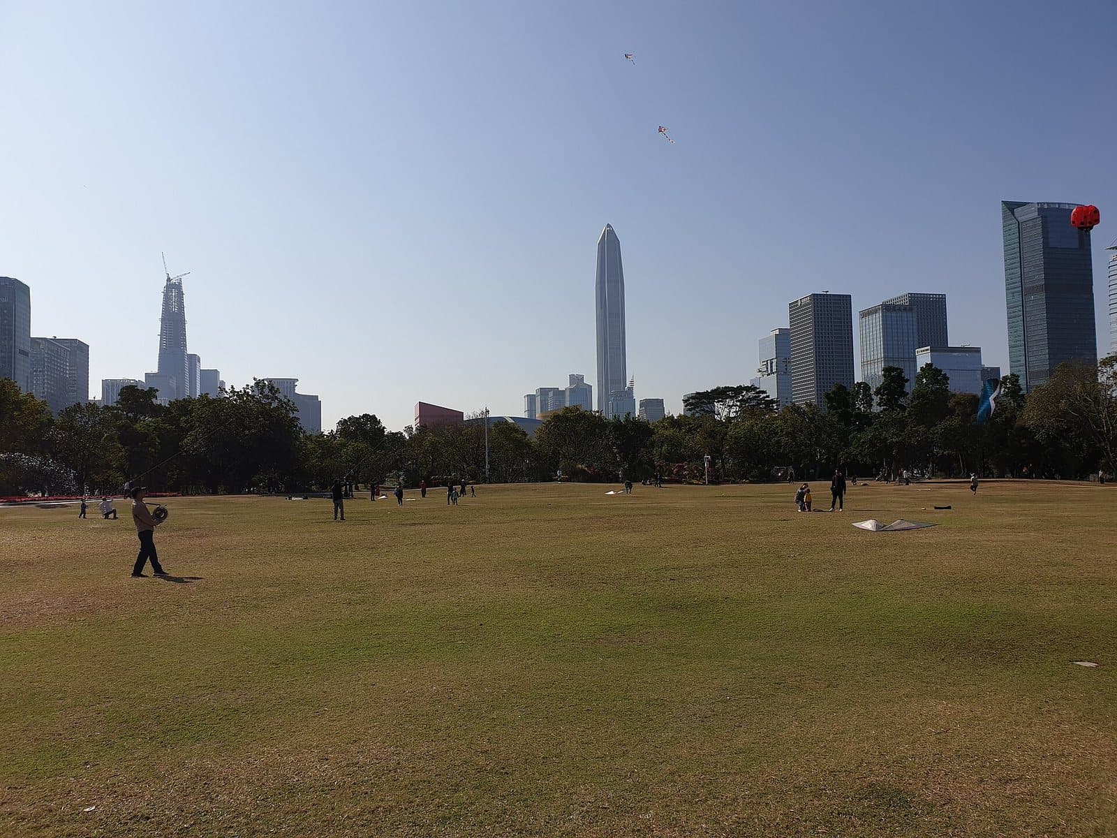 Shenzhen Civic Center skyline from Lianhuashan Park — view 1