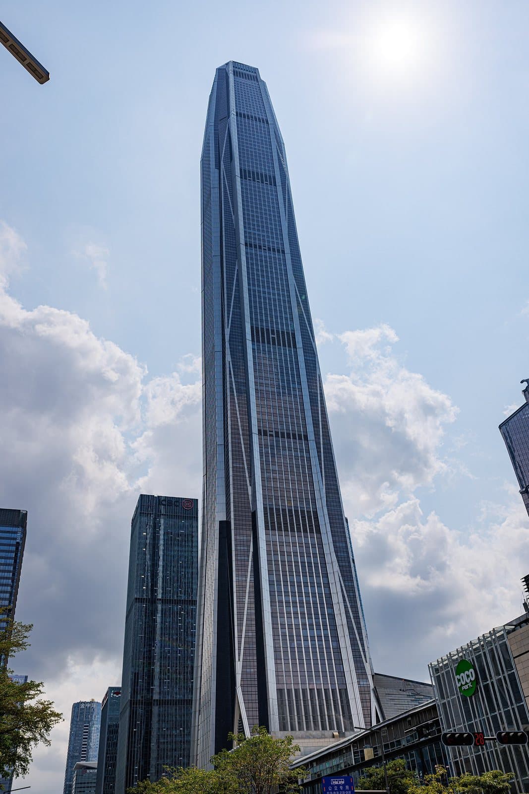 Ping An Finance Centre rising above the Shenzhen skyline — view 2